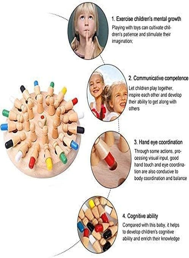 HARIRUP Wooden Memory Match Stick Chess Game, Colorful Memory Chess, Funny Block Board Game,Early Educational Toy, Brain Trainig Games - Image 4